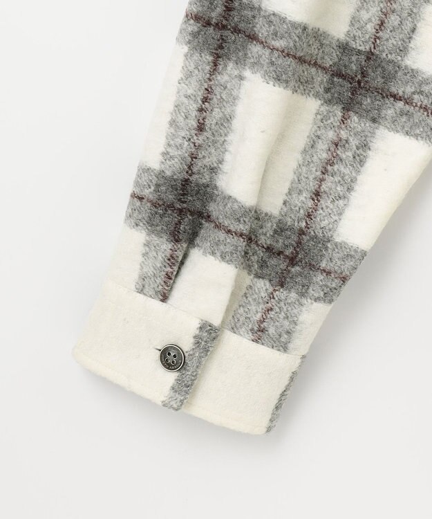 JOSEPH ABBOUD MOUNTAIN 【SPACE／UNISEX】フランネルジャージーブロック シャツ ライトグレー系4