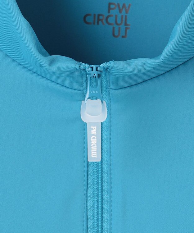 PW CIRCULUS 【吸水速乾 / UV遮蔽率99.5% UVカット / ストレッチ】【MEN】ハーフジップロングスリーブモックT ゴルフ スカイブルー系