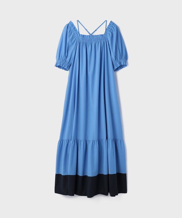 GRACE CONTINENTAL ギャザーロングワンピース ブルー