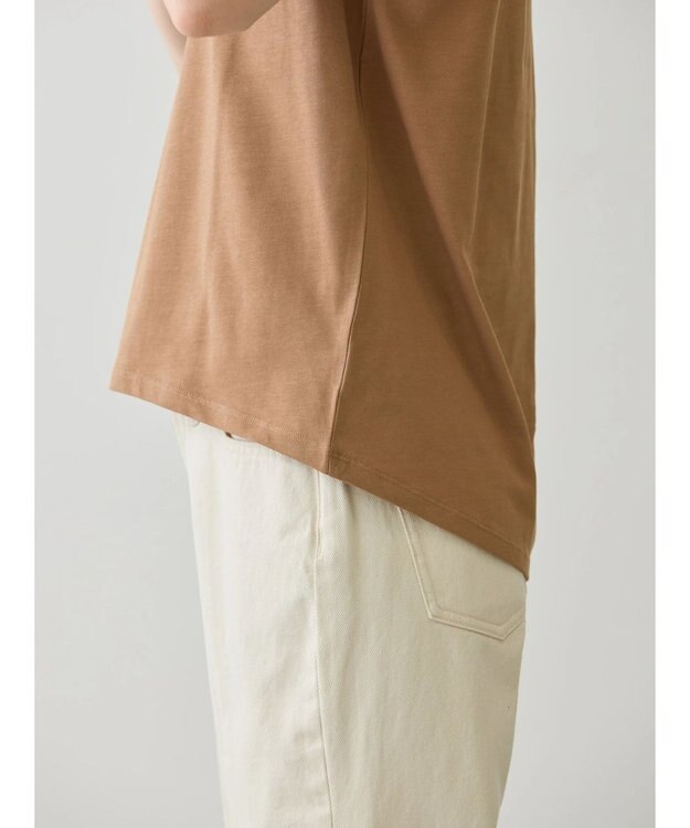 AMERICAN HOLIC 接触冷感フレンチスリーブカットプルオーバー Camel