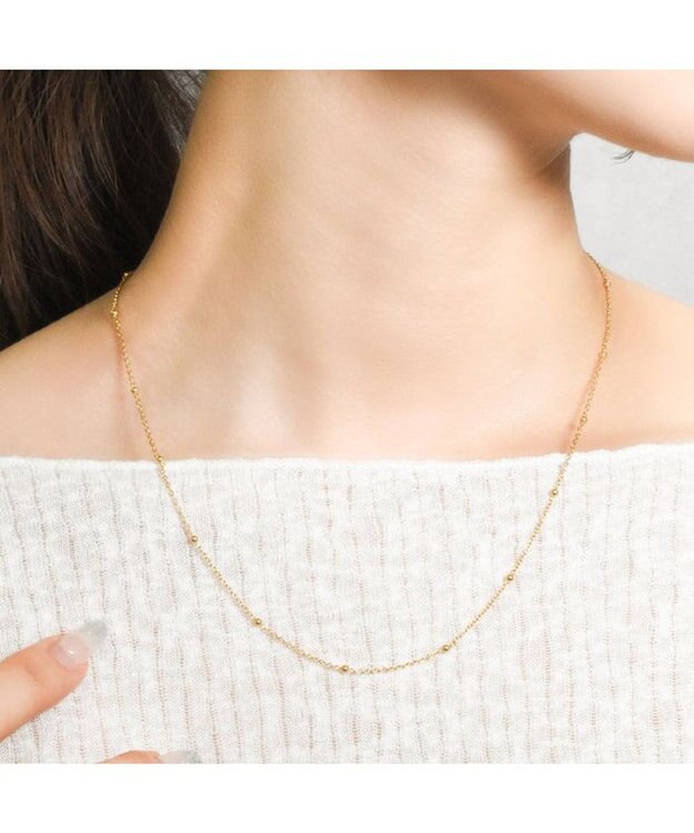 blancotokyo 【金属アレルギー対応】ボールチェーンネックレス Astra ゴールド