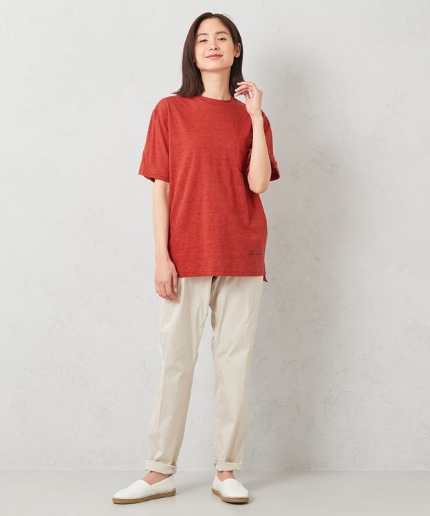 JOSEPH ABBOUD MOUNTAIN 【SPACE／UNISEX】オーガニックコットン ヴィンテージ　カラーTシャツ オレンジ系