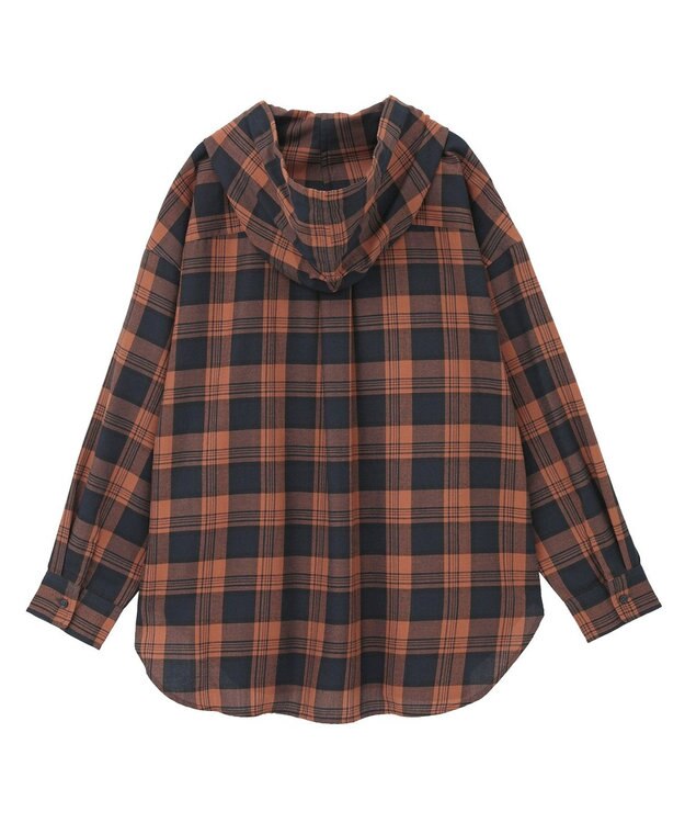 AMERICAN HOLIC チェックフードシャツ Navy