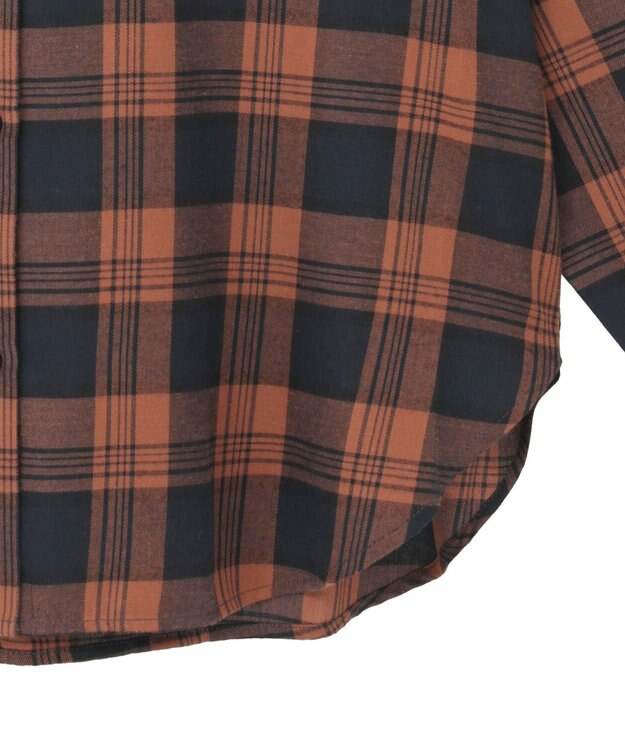 AMERICAN HOLIC チェックフードシャツ Navy