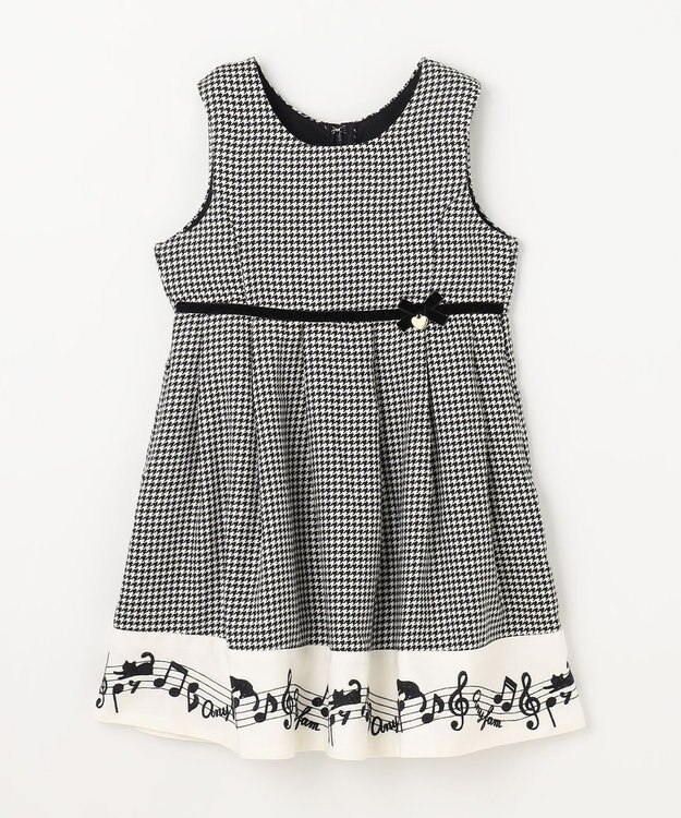 ANY KIDS モノトーン音符ジャンパースカート 千鳥