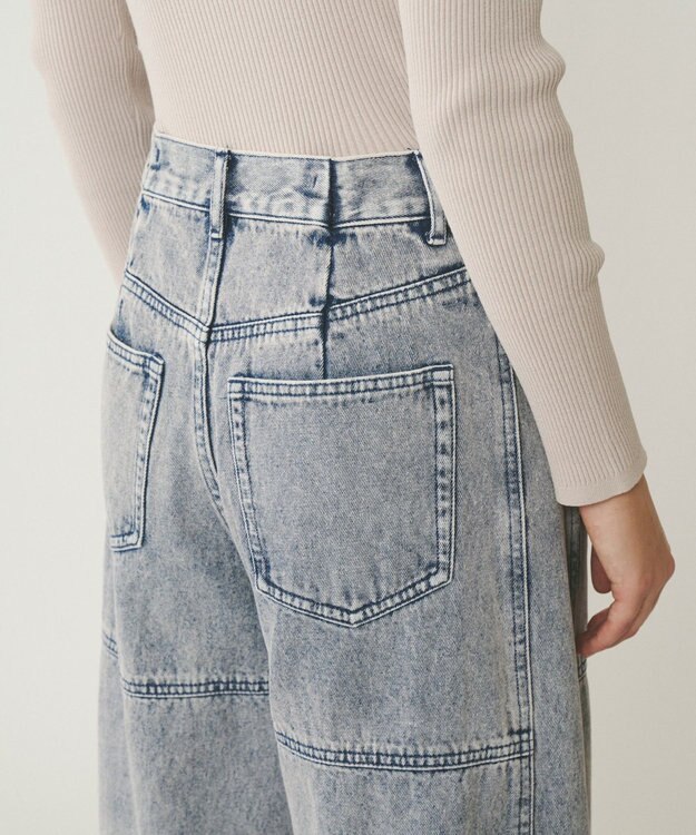 GRACE CONTINENTAL ライン切替デニムパンツ ピンク