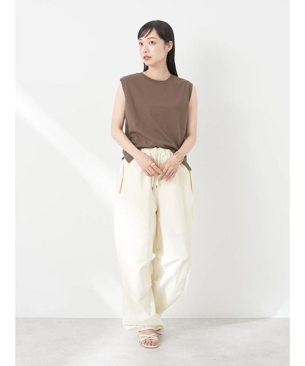 earth music&ecology ノースリーブカットソー（汗じみ防止） Brown