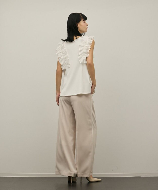 GRACE CONTINENTAL フリル切替カットトップ ホワイト