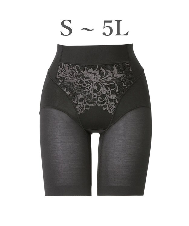 BRADELIS New York 【BRADELIS NewYork peace】綿混フィットレースガードル24 ブラデリス  1枚履きできるガードルショーツ ブラック