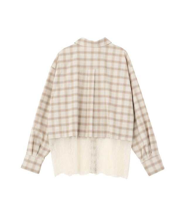 earth music&ecology 適ON レースヘムシャツ Off White