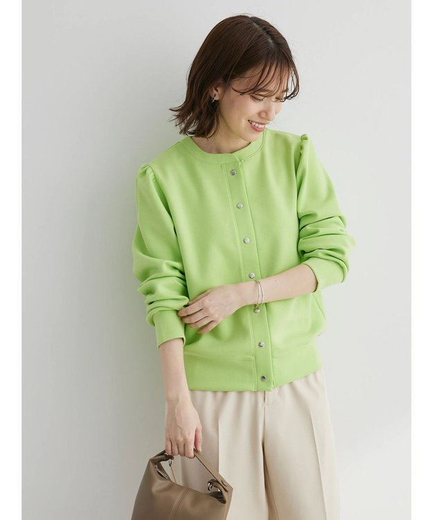 Green Parks 肩ボリュームダンボールカーディガン Green