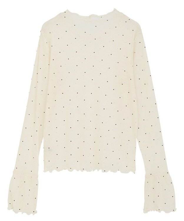 earth music&ecology フロッキードットメロープルオーバー Light Beige