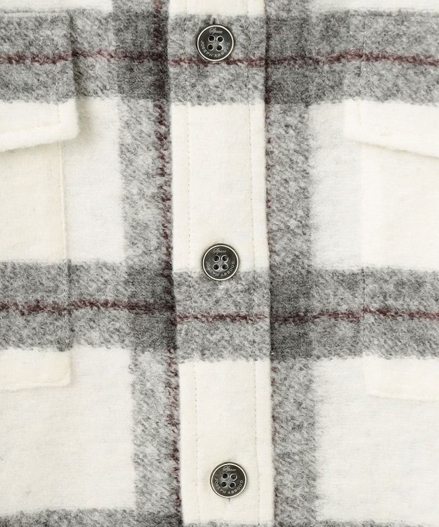 JOSEPH ABBOUD MOUNTAIN 【SPACE／UNISEX】フランネルジャージーブロック シャツ ライトグレー系4