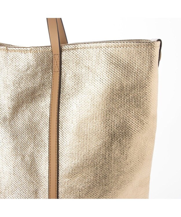 UNBILLION カシュカシュ cachecache / メタリックキャンバス1枚仕立て2wayトートバッグ ゴールド