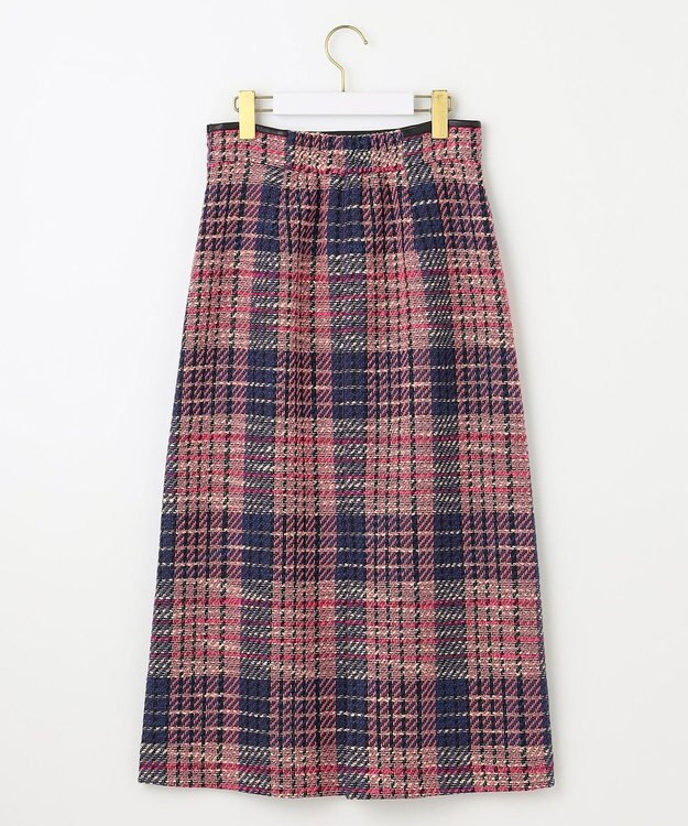 ANY SIS 【25周年記念】ビットポイントツイーディ スカート ピンク系チェック