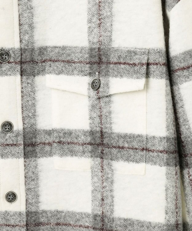 JOSEPH ABBOUD MOUNTAIN 【SPACE／UNISEX】フランネルジャージーブロック シャツ ライトグレー系4