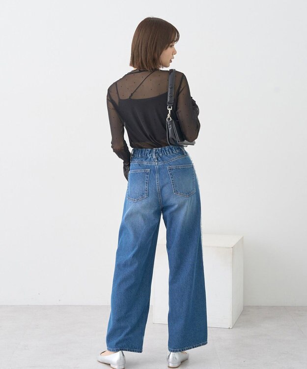 earth music&ecology フロッキードットメロープルオーバー Black