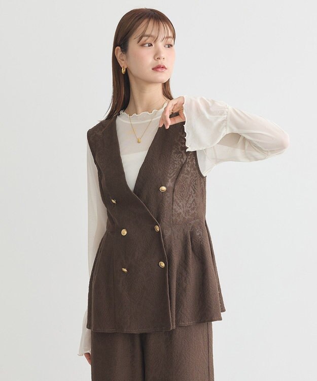 earth music&ecology フロッキードットメロープルオーバー Ivory