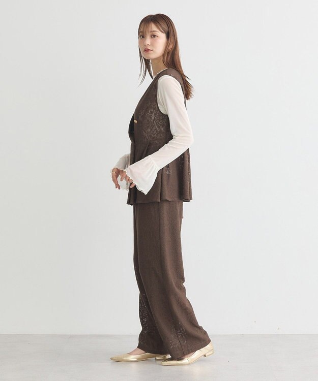 earth music&ecology フロッキードットメロープルオーバー Ivory