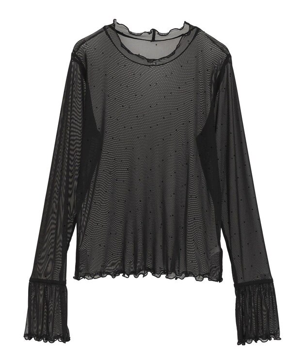 earth music&ecology フロッキードットメロープルオーバー Black