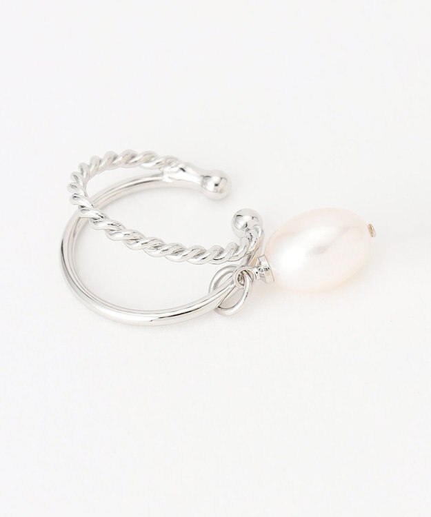 J.PRESS LADIES 【WEB限定】2way 淡水パール イヤカフ リング シルバー系