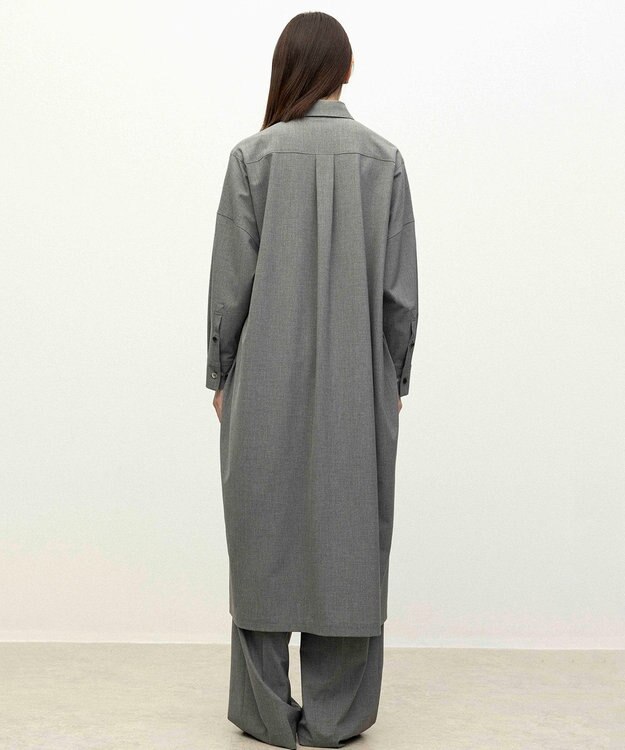 NAVE 【ReNAVE】ウォッシャブルツイル シャツドレス チャコール系