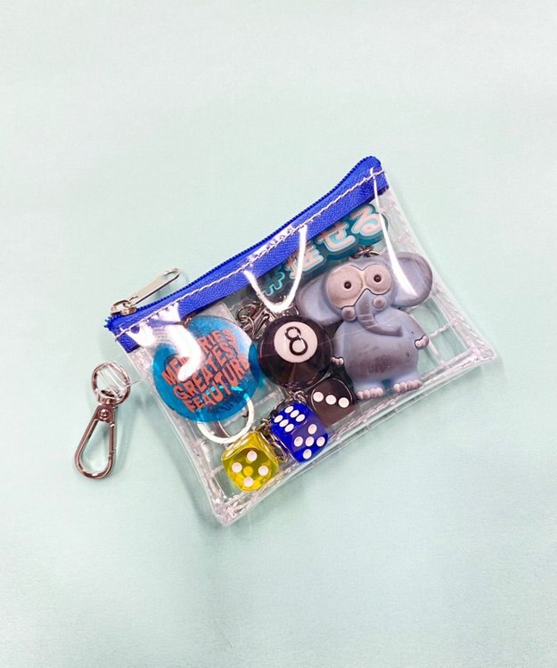 WEGO カラーテープクリアポーチ ブルー