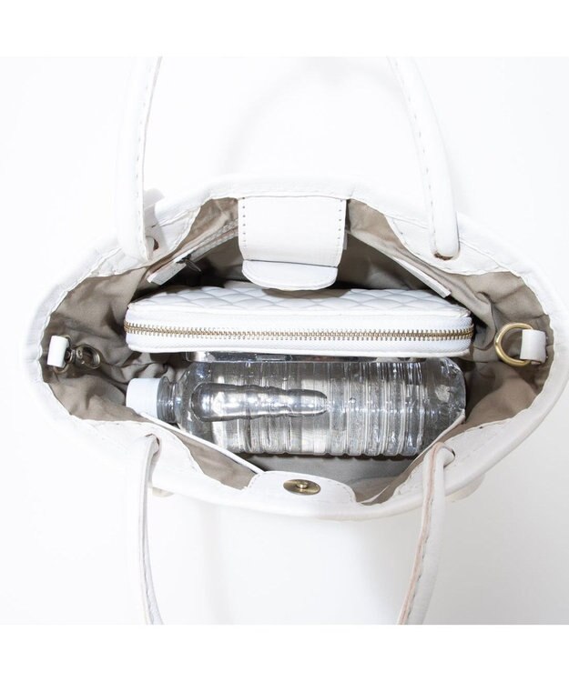 UNBILLION ピークスピーク PEAKS PEAK / 牛革レザーメッシュ3wayトートS アイボリー