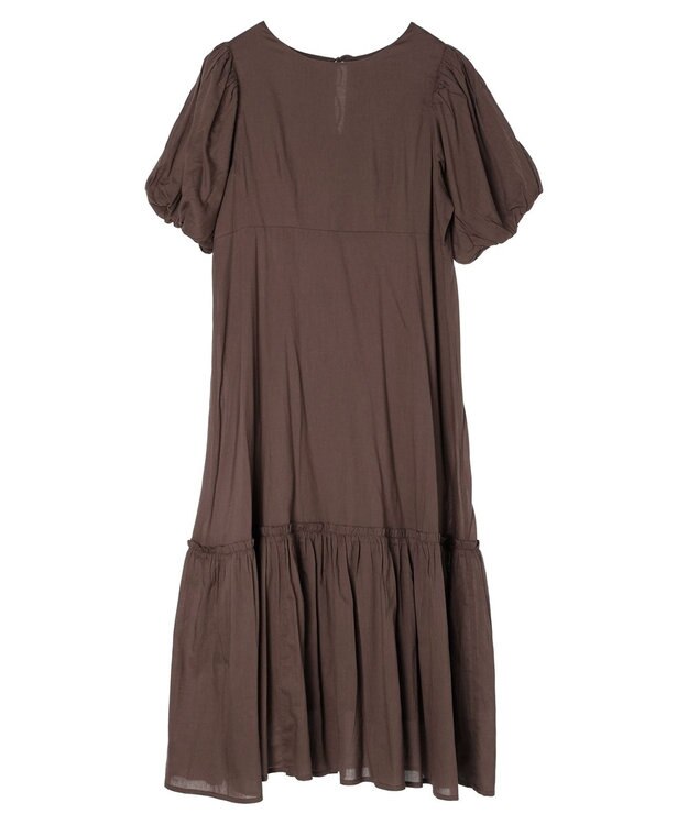 earth music&ecology コットンボイルパフスリーブワンピース Brown