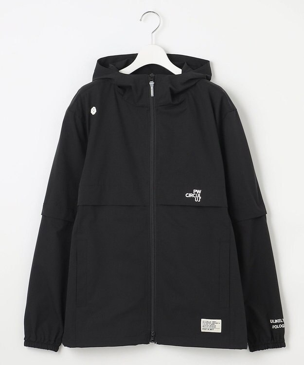 PW CIRCULUS 【撥水加工/ストレッチ】【MEN】2Way デタッチャブルブルゾン（長袖/半袖）  ゴルフ ブラック系