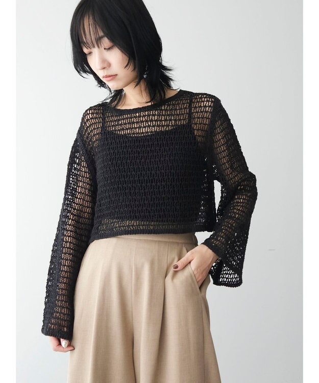 Green Parks ・ＳＵＧＡＲ　ＳＰＯＯＮ　クロシェロングスリーブ Black