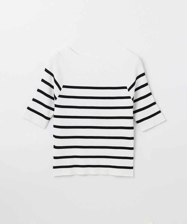 GRACE CONTINENTAL ハーフスリーブニットトップ バイカラー