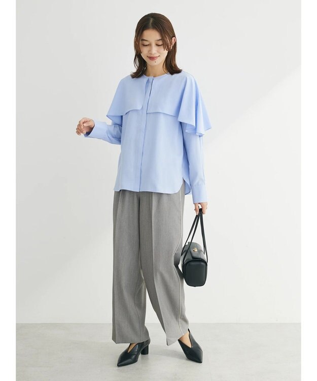 Green Parks パイピングサイドラインワイドパンツ Gray