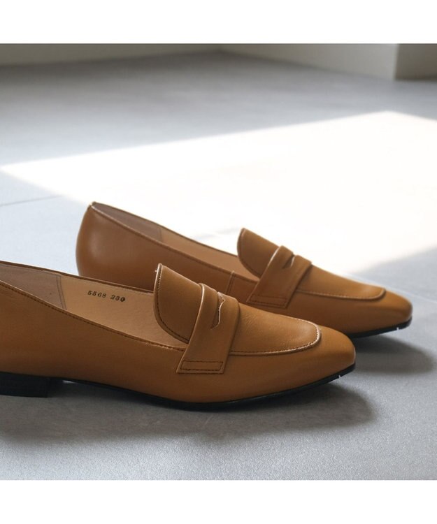 Pointer 日本製 本革シンプルローファー ライトブラウン