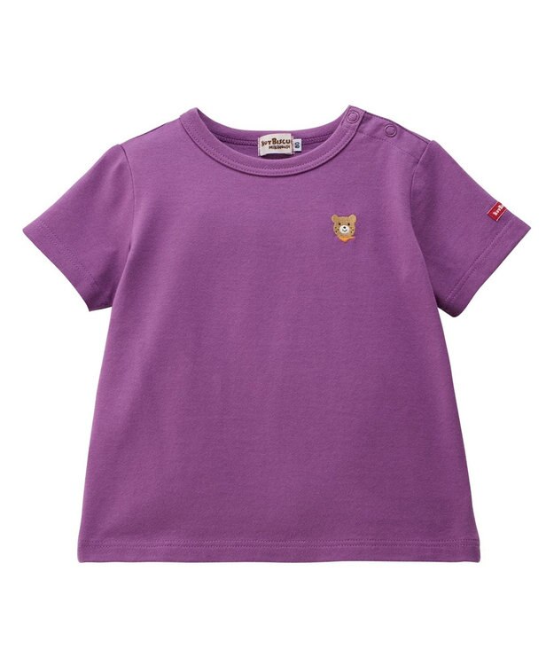 MIKI HOUSE HOT BISCUITS 【70-120cm】【Everyday Series】ワンポイント 半袖Tシャツ パープル