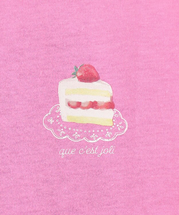 ANY KIDS 【綿100%】バックプリント オーバーサイズTシャツ ピンク×スイーツ