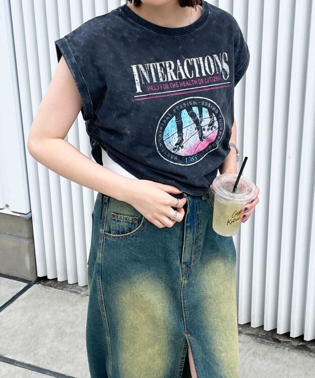 WEGO ヴィンテージウォッシュドロストデザインT 柄1