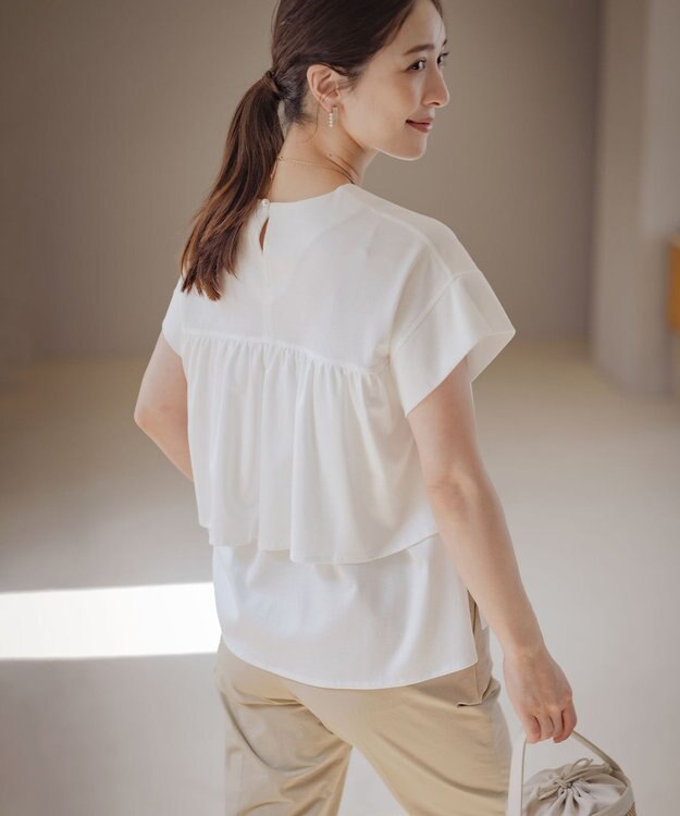 組曲 バックフリル カットソー ホワイト系