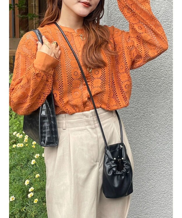 Green Parks レースブラウス Brown