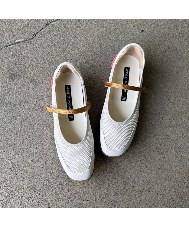 MODE ET JACOMO <MODE ET JACOMO>ストラップバレエスニーカー ホワイト