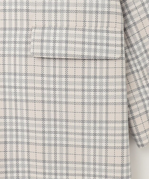 自由区 S 【洗える】オルタネートチェック コート ベージュ