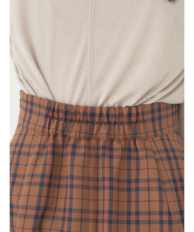earth music&ecology チェックフレアスカート Check Brown