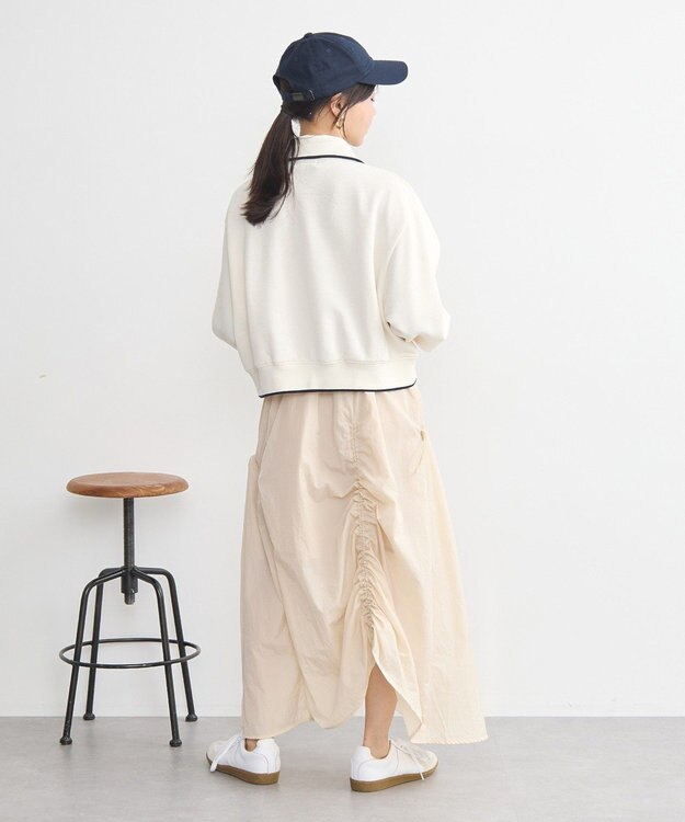 earth music&ecology ハーフジップラインプルオーバー Ivory