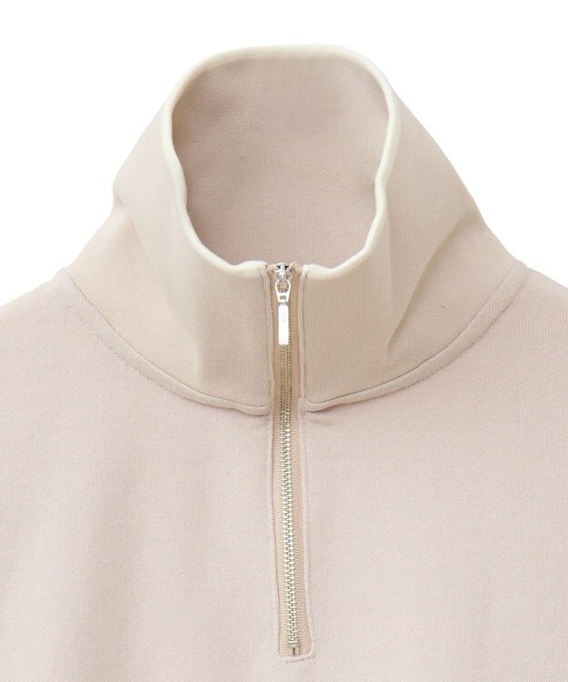 earth music&ecology ハーフジップラインプルオーバー Beige