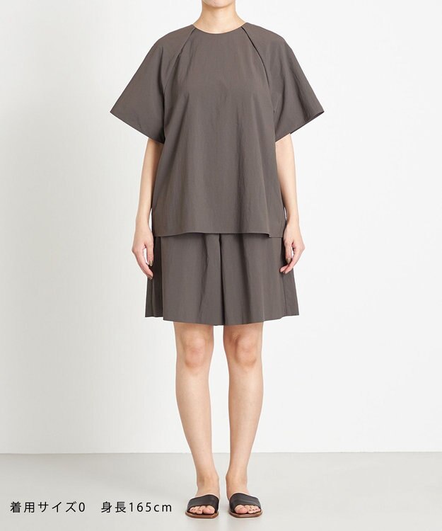 NAVE 【ReNAVE　撥水機能・UVカット・透湿・接触冷感・洗える】ナイロンタスランシャツブラウス グレー系