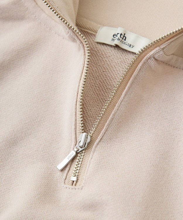 earth music&ecology ハーフジップラインプルオーバー Beige