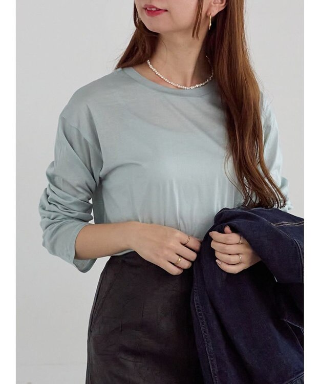 Te chichi シルケット天竺ロングスリーブTee ブルー