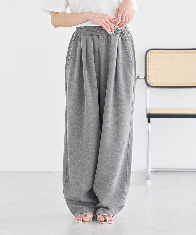 earth music&ecology イージーコクーンパンツ Dark Gray Mixture