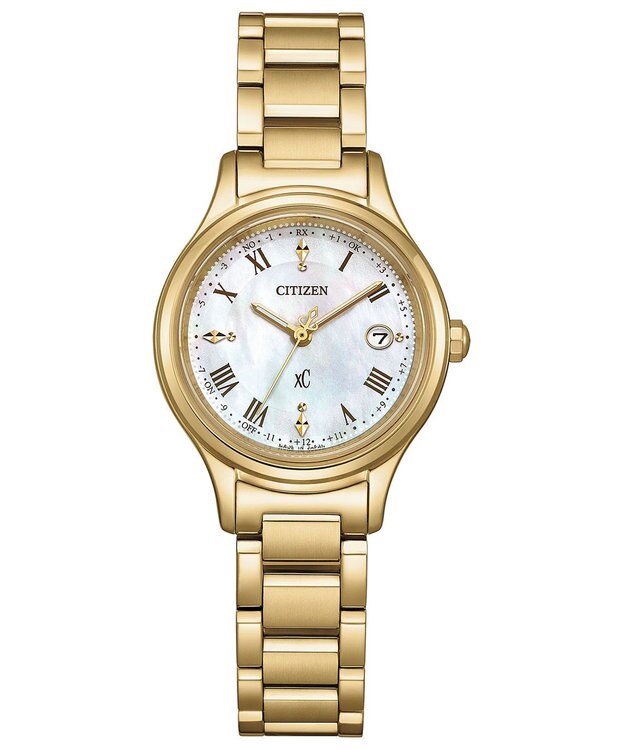 CITIZEN 【簡単バンド調整】アンバーイエローゴールドが艶やかな電波時計 ゴールド