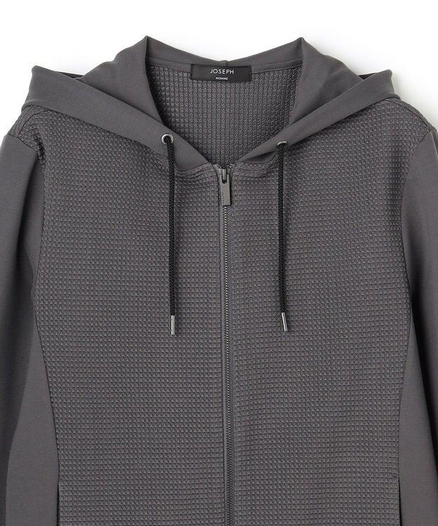 JOSEPH HOMME 【オリジナル素材 】ライトタックジャージー   ジップアップフーディー グレー系